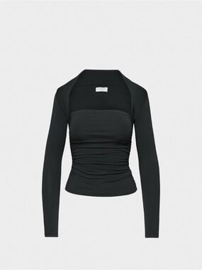 Aritzia Contour Flourish Black Long-Sleeve Top